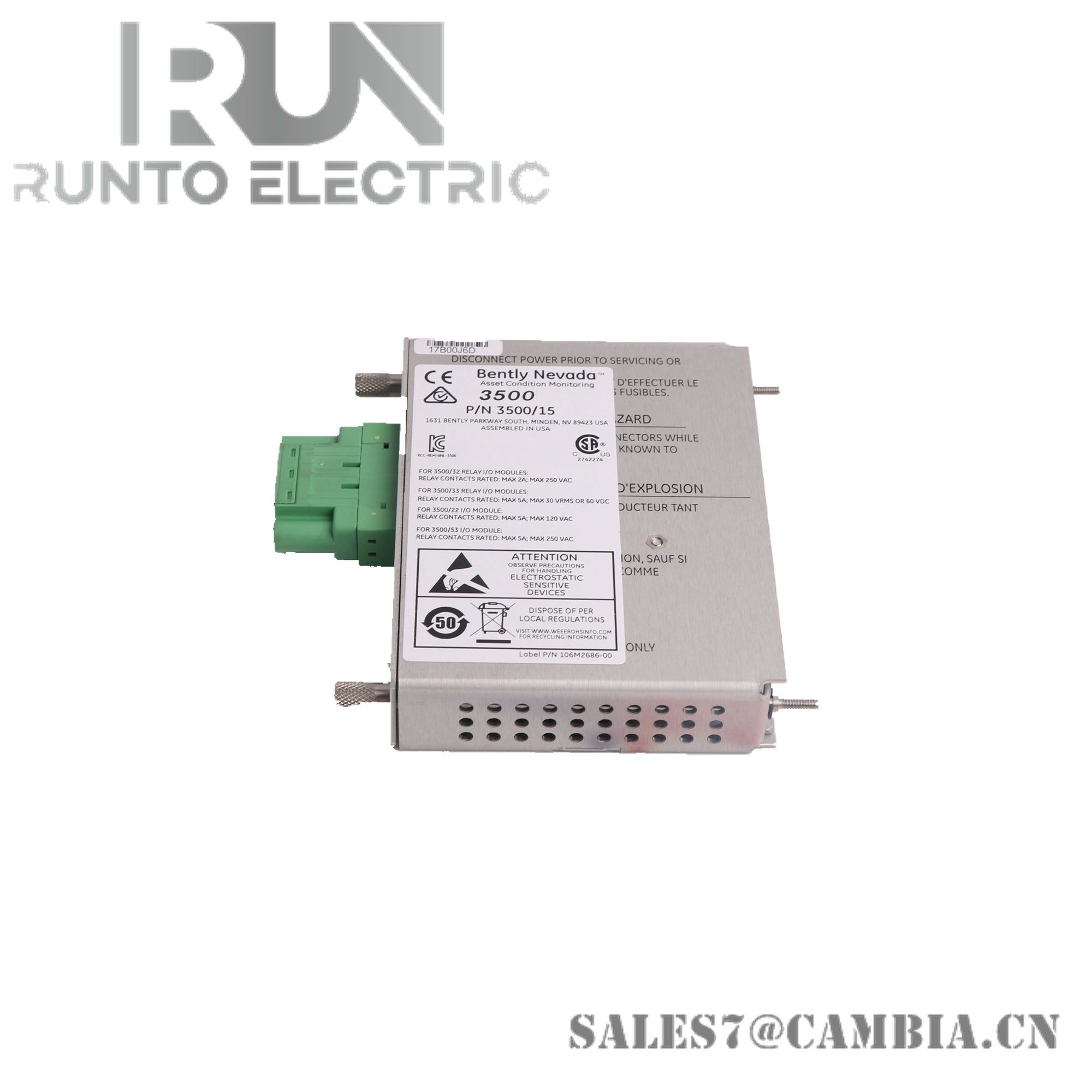 Bently Nevada 133300-01 Low Voltage DC Power Input Module