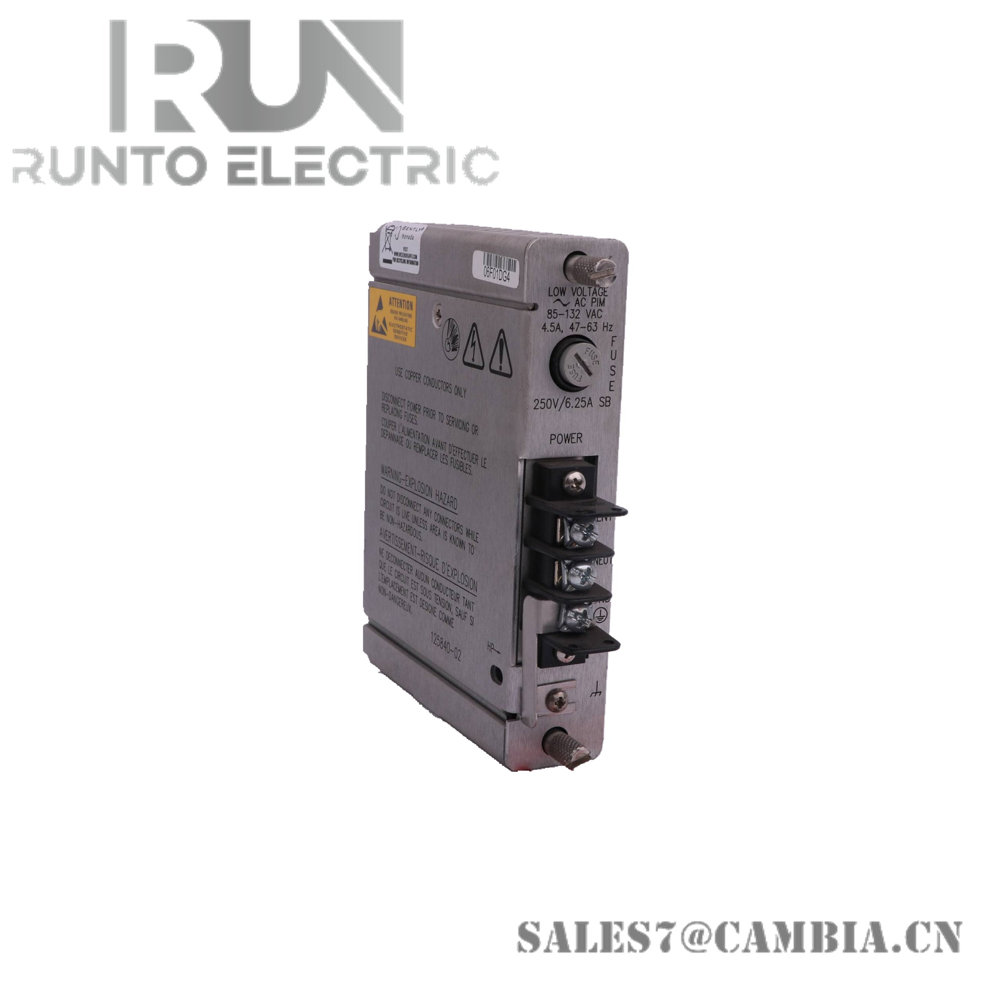 125840-02 | Bently Nevada | 3500/15 Low Voltage AC Power Input Module