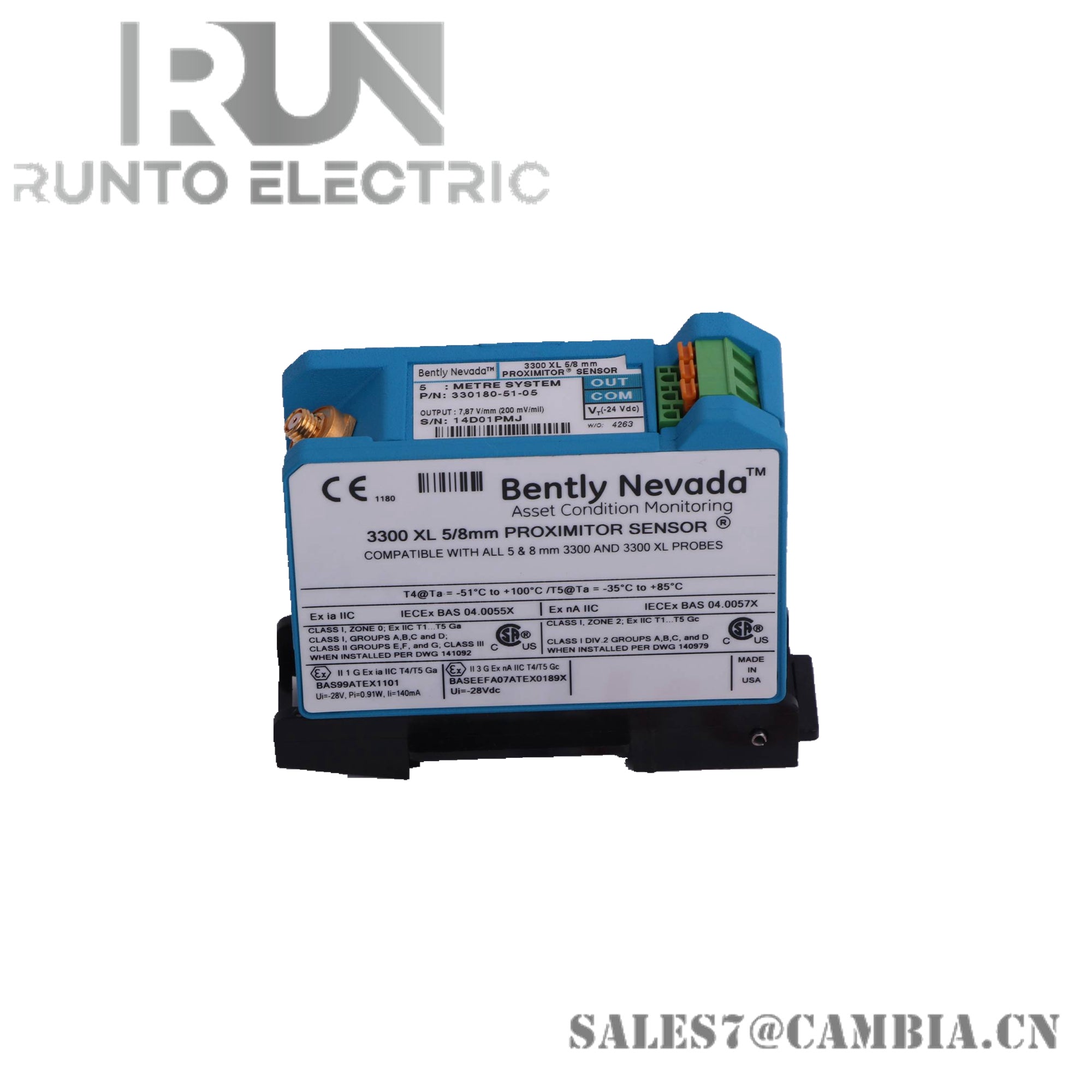 330180-90-00 | Bently Nevada | 3300 XL Proximitor Sensor