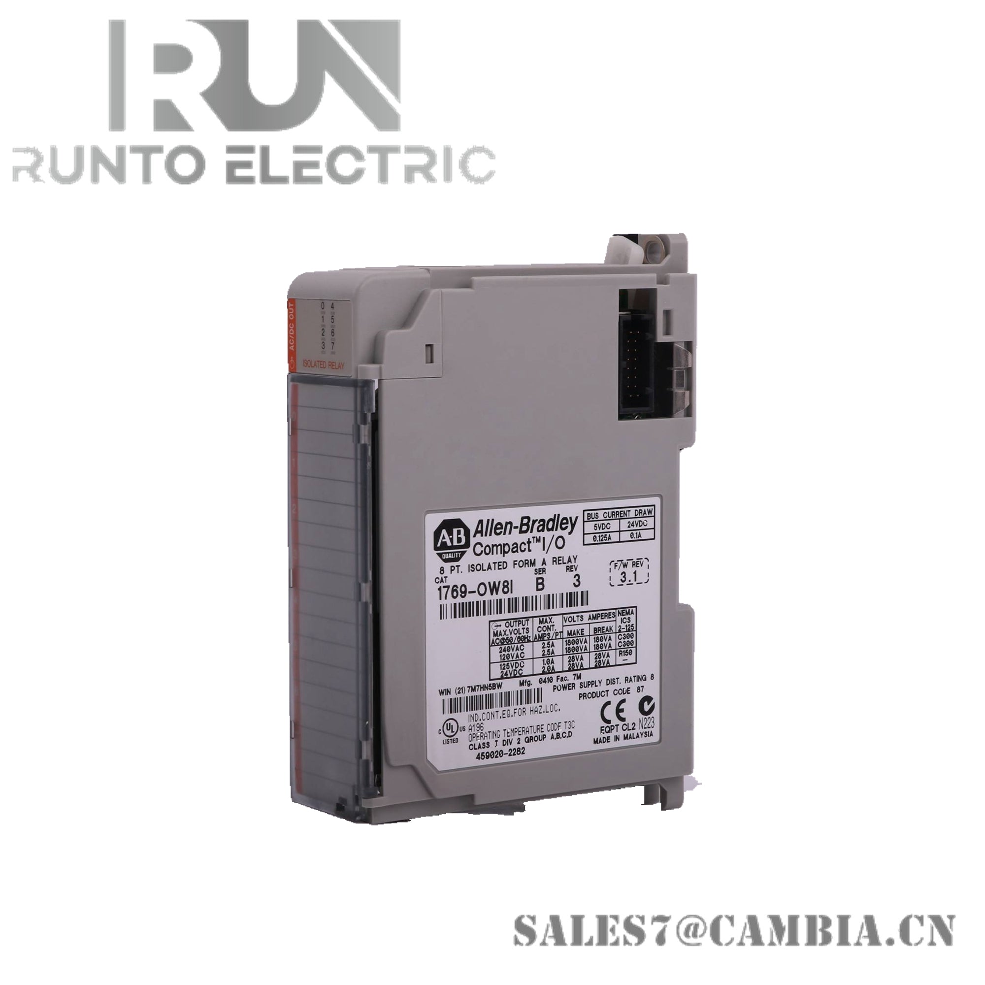 Allen Bradley 1769-OW8I CompactLogix 8 Pt D/O Relay Iso Module